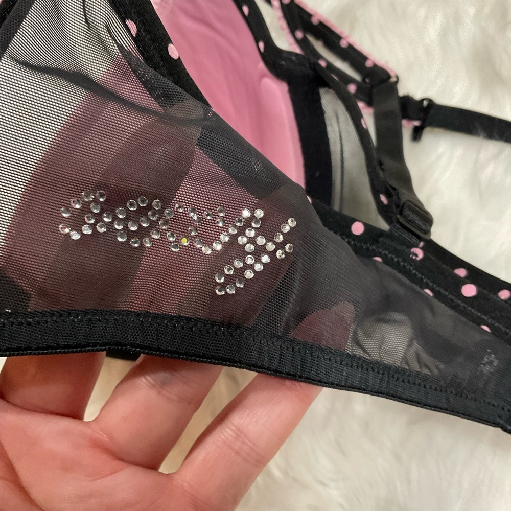 Sexy Little Things Victoria's Secret Black and Pink Polka Dot Panty - Picture 3 of 11